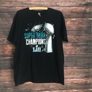Men's Philadelphia Eagles NFL Super Bowl Champions LII Black T-Shirt Size L